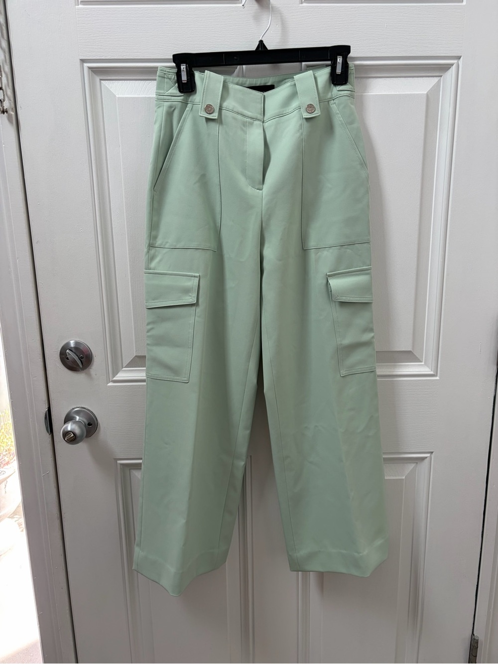 White House Black Market Mint Green Wide-Leg Cargo Trousers